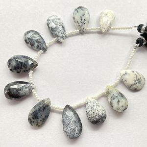 Cuentas briolette con forma de pera facetadas de ópalo dendrita de piedras preciosas naturales de alta calidad para la fabricación de joyas - Product Image 2