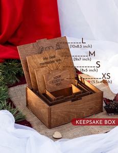 Boîte à souvenirs en bois en gros boîte artisanale en bois inachevée boîte-cadeau de luxe - Product Image 3