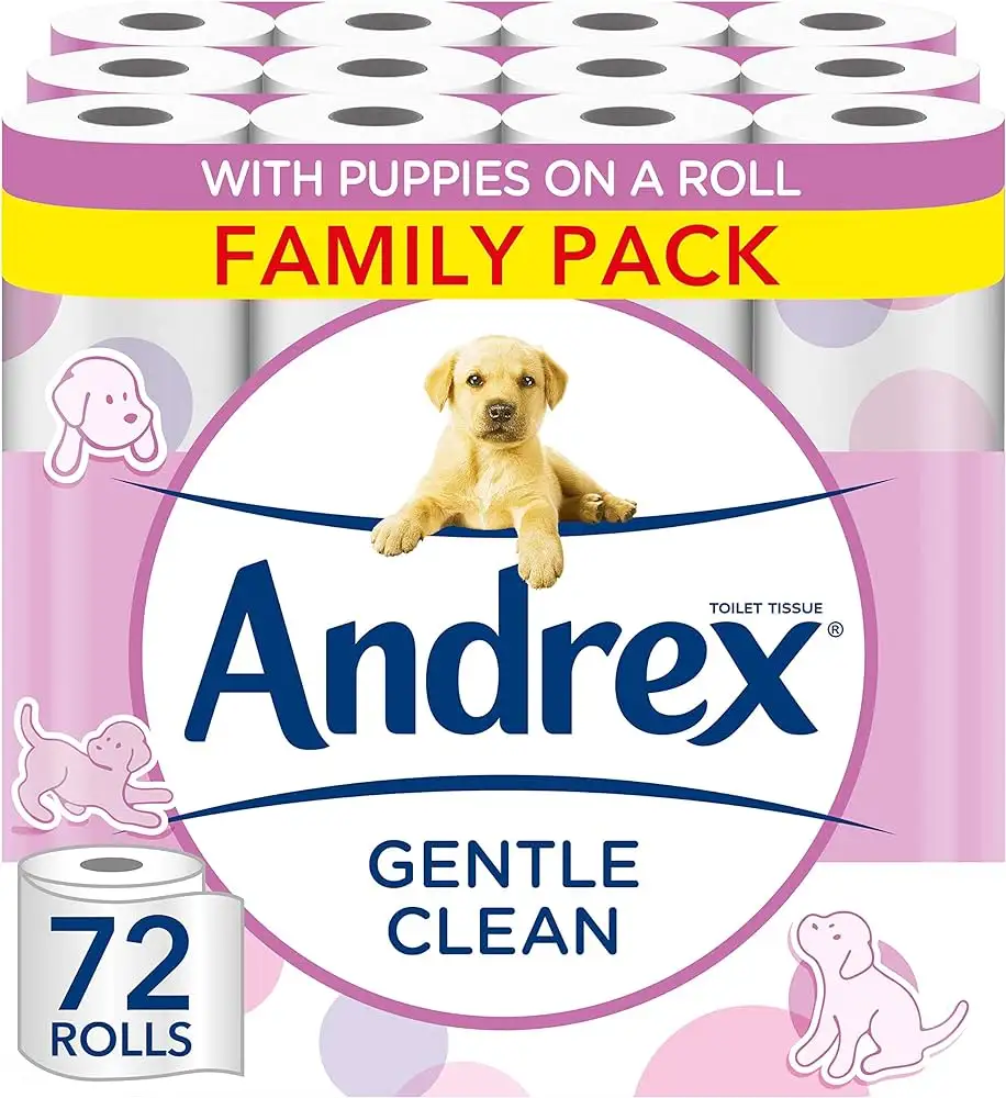 Andrex Gentle Clean Perfect Pull Toilet Tissue with Easy Tear Perforations 20標準ロールに相当する20個の大きなトイレットペーパー