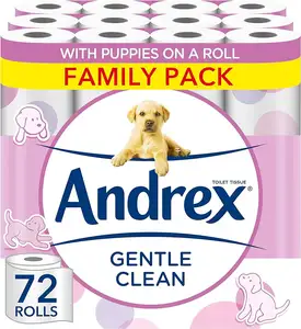 Andrex Gentle Clean Perfect Pull Toilet Tissue with Easy Tear Perforations 20標準ロールに相当する20個の大きなトイレットペーパー