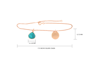 กำไลข้อมือแฟชั่น925เงินสเตอร์ลิง10มม. ประดับพลอยสีเทอร์ควอยซ์ธรรมชาติ - Product Image 3