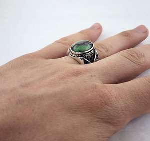Handmade Thổ Nhĩ Kỳ <span class=keywords><strong>Ruby</strong></span> Zoisite Nhẫn 925 Sterling Bạc Sọc Thiết Kế Người Đàn Ông Thanh Lịch Của Bạc Trang Sức Quà Tặng Độc Đáo Cho Những Người Đặc Biệt - Product Image 4