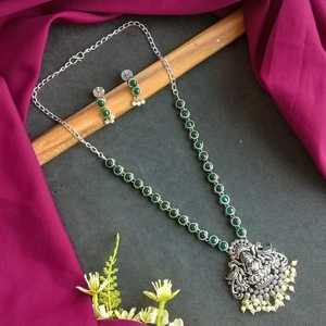 Collar con colgante de perla de imitación de cristal antiguo indio diosa religiosa Laxmi pendientes colgantes mayorista indio joyería para mujer - Product Image 2