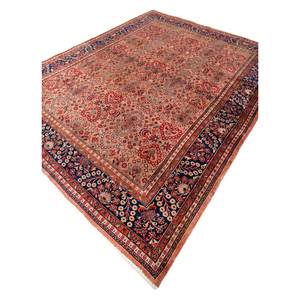 พรมขนสัตว์ถักมือลายดอกไม้สีแดงส้มแบบสามมิติ ยี่ห้อ Aalam รุ่น US-Pae-5115 สำหรับตกแต่งบ้าน ห้องโถง รูปทรงสี่เหลี่ยมผืนผ้า ขนาดใหญ่ ผลิตจากใยวิสโคส - Product Image 2