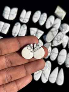 Howlite Pair Gemstone Lot Wholesale Natural Cabochon Pairs for Jewelry Making - Product Image 4