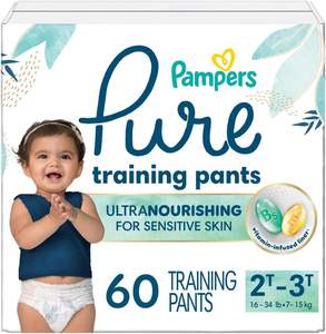 Pañales de Entrenamiento Pampers Pure Protection, Unisex, Talla 2T3T, 60 Unidades, Premium, Hipoalergénicos, Suaves, Absorbentes - Product Image 1
