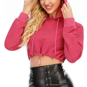 Crop Hoodie Tela de secado rápido teñida Lisa para invierno Disponible en todos los tamaños y diseños con logotipo frontal - Product Image 3