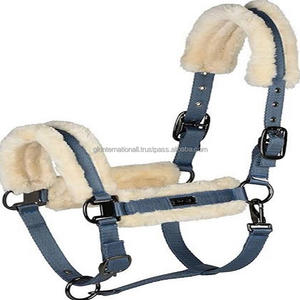 Licou de cheval en nylon coloré, fait à la main, confortable, rembourré de vison, avec licou réglable en laiton massif - Product Image 1