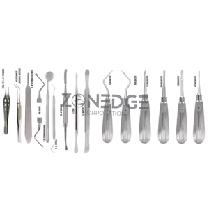 ชุดเครื่องมือผ่าตัดฟันและช่องปากแบบแมนนวลทำจากสเตนเลส24ชิ้นพร้อมเทปคาสเซ็ตมีใบรับรอง CE ISO - Product Image 4