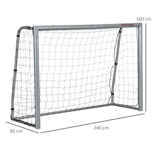 SPORTNOW Football Goal Grey 240x85x160 cm with <b>Screws</b> and <b>Pegs</b> Included, in PE and Metal - Product Image 3
