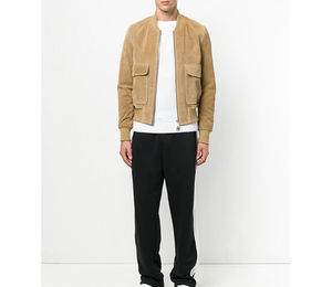 Llegada de los hombres de moda de alta calidad Chenille bordado Logo al aire libre motocicleta chaqueta de cuero genuino chaqueta de carreras para hombres - Product Image 6