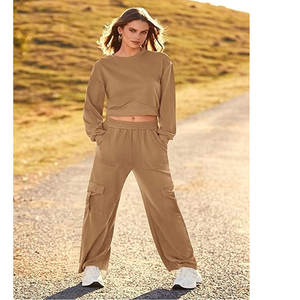 Recién llegado, traje de calentamiento profesional para mujer, tela de lona transpirable con logotipo personalizado y patrón sólido, precio competitivo - Product Image 3