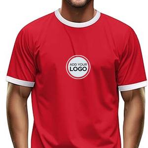 T-shirt Ringer Unisexe Personnalisé 100% Coton Coupe Slim Manches Courtes Haute Qualité - Product Image 1