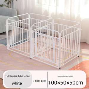 Botón de Casa de perro de plástico sólido de 7-9 piezas, jaula para mascotas antiescape para interiores, inodoro de <span class=keywords><strong>entrenamiento</strong></span>, malla metálica de acero inoxidable pequeño y mediano - Product Image 2