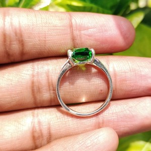 14k <b>Solid</b> Gold Radiant Cut VVS Moissanite & Green Diamond Engagement Ring Original IGI Certified for Weddings Men's & Women's - Product Image 5