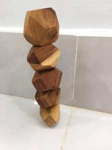 Artículo único Tumi Ishi Piedras de equilibrio de Roca de madera Juguete educativo inspirado en Montessori para niños y adultos Blue Lotus Ms.Cherish - Product Image 5