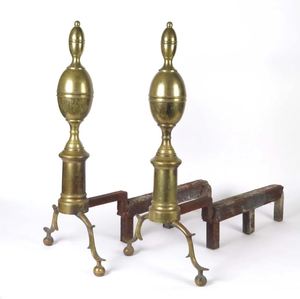 Andirons de chimenea de diseño antiguo de latón para soporte de almacenamiento, patio trasero, hogar, chimenea al aire libre, estante para leña, soporte para troncos - Product Image 2