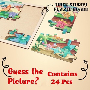 Custom Wooden Dinosaur Puzzle - Educational Jigsaw <b>Toy</b> <b>for</b> <b>Toddlers</b> 2-4 Years, OEM/ODM Factory Price - Product Image 4
