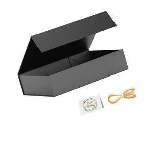 Gift Boxes With Lids, 11.5x7.8x3 In Black Gift Box For Presents Magnetic Closure For T-shirts, Gloves, Scarves, Books, Baby