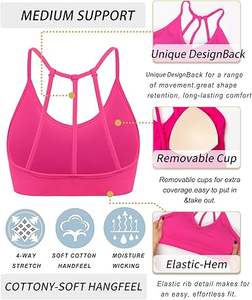 La mejor calidad Fitness Sport Bra Pakistan Made Nuevo diseño Gym Wear Transpirable Sports Women Bra - Product Image 4