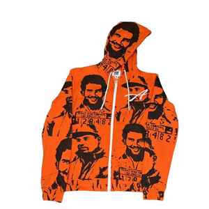 Sudadera con Capucha Personalizada de Alta Calidad, 400 GSM, Algodón, Estampado de Leopardo y Guepardo, Cierre de Cremallera, Estilo Vintage, Lavado Ácido, para Hombre - Product Image 2