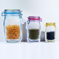 Stand Up En Plastique Alimentaire Poche En Forme De Bouteille Réutilisable Emballage Alimentaire Sacs