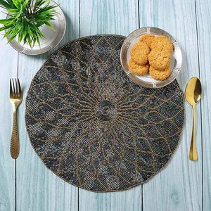 Modern Classic Design Glass Beads Placemat for <b>Dinner</b> Parties and <b>Table</b> Decor Impresses Guests with a Romantic Touch - Product Image 4