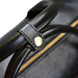 Bolso de lona informal deportivo de lujo de cuero negro Unisex correa ajustable forro de cuero de ajuste Premium herrajes libres de óxido 20-30L - Product Image 2