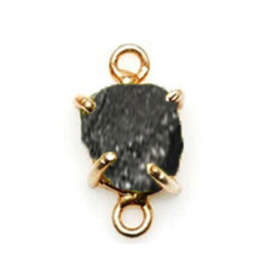 Colgante de Plata de Ley 925 con gema Natural de turmalina negra sin procesar, joyería, collar, pulsera, conector - Product Image 1