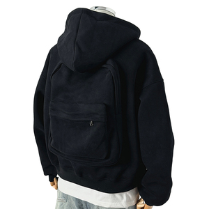 OEM Custom Backpack Zip up Pullover <b>Hoodies</b> Custom logo Heavyweight Streetwear Design <b>Hoodies</b> Manufacturer - Product Image 4