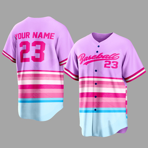 Sudadera de uniforme de béisbol con sublimación de calor, malla impresa, bordado transpirable para hombre, Jersey de béisbol personalizado - Product Image 6