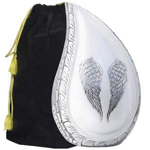 Urna de cremación de mascotas de aluminio grande con forma de lágrima de último diseño, Plata pulida, moderna, elegante, diseño único, precio bajo - Product Image 2