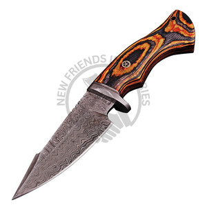Hot Selling Hand Forged Damascus Steel 1095/15N20 Fixed Blade Hunting & <b>Camping</b> <b>Multi</b>-Functional Knife with Pakkawood Handle - Product Image 4