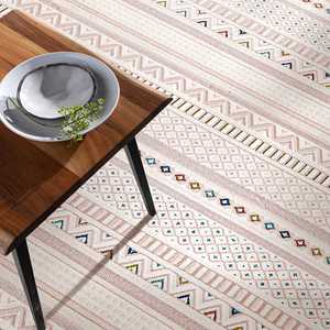 Zenta ZN003 Alfombra multicolor sin polvo Alfombra de piel para sala de estar con patrón rectangular para adolescentes para uso en el pasillo - Product Image 2