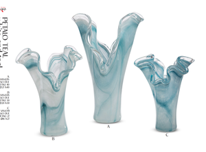 Décoration d'intérieur de luxe Tammaro Home Petalo Teal en verre de Murano, design artisanal italien haut de gamme - Product Image 1