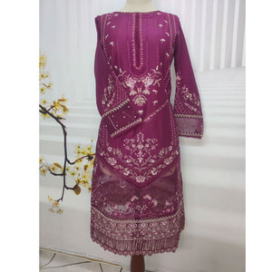 Modern Ladies Ready To Wear Suit With Embroidery Work On Shirt <b>Trousers</b> And Matching Dupatta For Casual Use - Product Image 6
