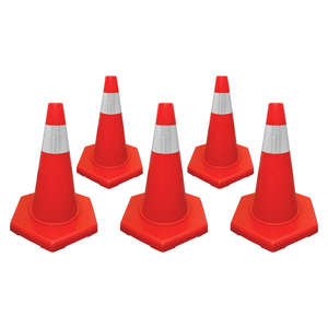 กรวยจราจร PVC ขนาด 5 ฟุต พร้อมแถบสะท้อนแสงมองเห็นได้ชัดเจน ขนาด 50 ซม. น้ำหนักเบา สำหรับถนนในดูไบ - Product Image 2