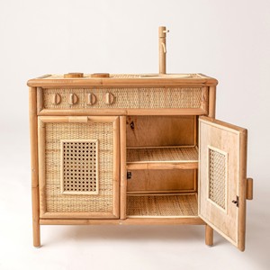 Juguetes para niños más vendidos, regalos de cumpleaños para niños, estufa de cocina en miniatura, estufas de cocina de ratán de juguete hechas en Vietnam - Product Image 3