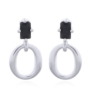 Chic 925 Silver Rectangle CZ Stud Pendientes con gota Joyería fina única para regalo de fiesta de aniversario-Venta al por mayor - Product Image 1