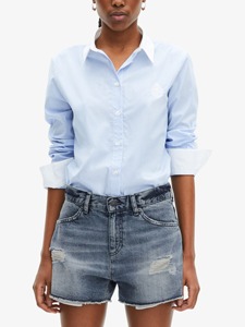 Pantalones cortos de mezclilla de cintura alta a la moda para mujer, vendedores de moda personalizados, verano informal para damas jóvenes, aspecto rasgado desgastado lavado - Product Image 4