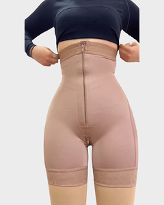 <span class=keywords><strong>Short</strong></span> taille haute double contrôle bout à bout fermeture éclair - Product Image 1