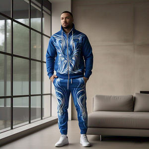 Chándal digital por sublimación OEM para hombre, ropa deportiva para correr, chaqueta con cremallera y pantalones de chándal para hombre, chándal con estampado personalizado para hombre - Product Image 3
