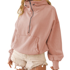 Women Custom logo Zipper up High Quality Hoodies Puff Printing Heavy Weight Blank <b>Rhinestone</b> Plain Hoodies - Product Image 1