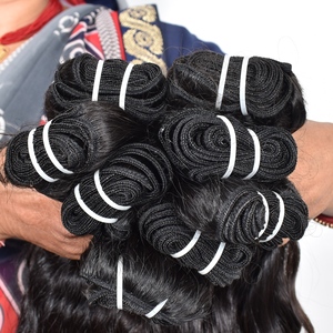 Extensions de cheveux indiens 100% non traités, cuticules alignées, double tirage, effet naturel ondulé, cheveux vierges bruts, vente en gros pour revendeurs - Product Image 5