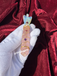 Figurine d'ange en quartz rose opalite sculptée à la main baguette de cristal de guérison énergétique Reiki Chakra spirituelle respectueuse de l'environnement - Product Image 3