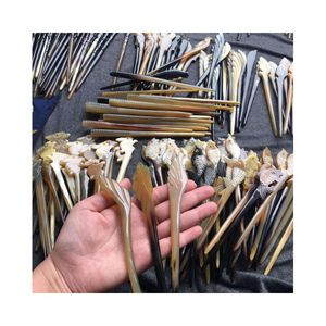 ปิ่นปักผมนวดวัวฮอร์นธรรมชาติทำจากเวียดนามด้วยคลิปหนีบผมทรงและขนาด - Product Image 6