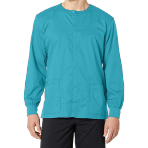 Blouse médicale personnalisée en tissu sergé uni Spandex/Polyester, design tendance, sans couture, pour infirmières et médecins - Product Image 5