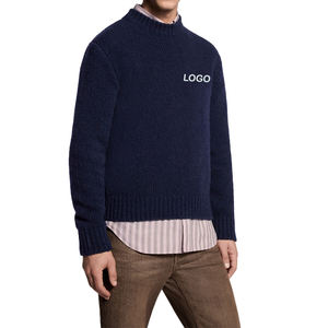 Pull en laine mélangée de luxe à col rond en tricot intarsia de qualité supérieure, style respirant, surdimensionné, marque privée, pull d'hiver - Product Image 3