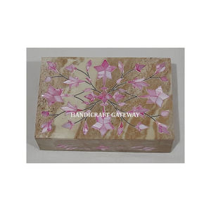 Fabricant et grossiste incrustation de stéatite nacre rose couleur design forme rectangle belle utilisation pour cadeau de mariage - Product Image 1