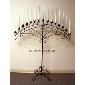 Candelabro de centro de mesa para bodas y eventos, respetuoso con el medio ambiente, color negro, recubierto de polvo, aluminio fundido, llamativo - Product Image 2